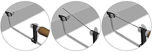 inserting the blade in a saw