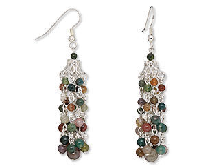 An image of dangle earrings made with fancy jasper