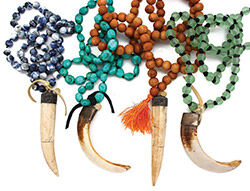 Necklaces with horn focals