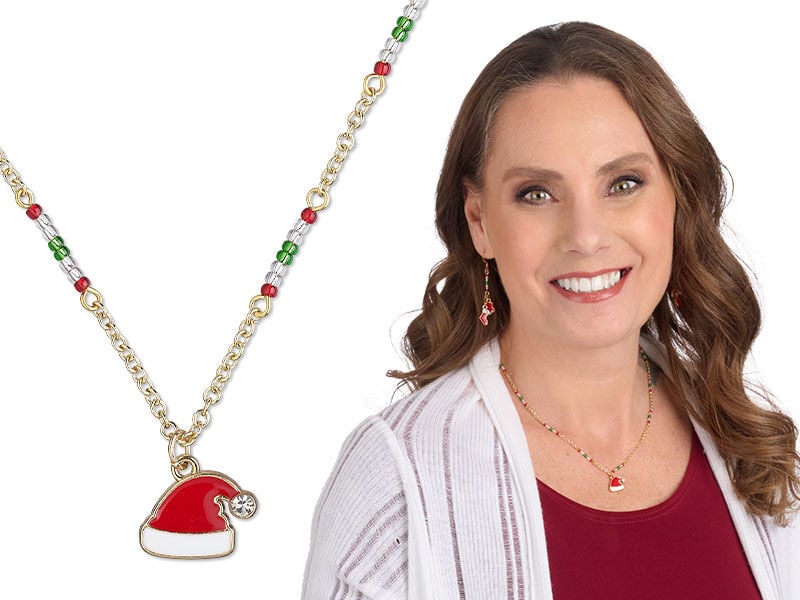 Model wearing jewelry made with chain