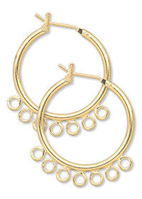 Gold-plated brass hoop earring