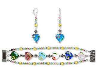 Triple-Strand Bracelet and Earring Set