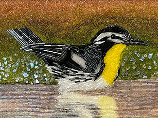 "Yellowthroat Warbler" Inspirational Bead Mosaic