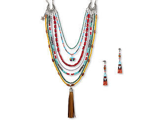 Multi-Strand Necklace and Earring Set