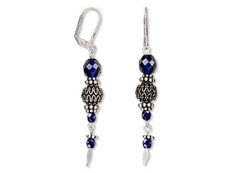 Design Idea L 2 2 K - Antique Silver-Plated Brass Beads, Czech Fire-Polished Dipped D&eacute;cor Glass Beads and TierraCast&reg; Beads
