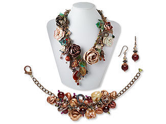 Bib-Style Necklace, Bracelet and Earring Set