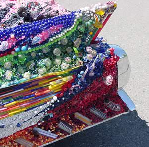 Bumper covered in beads