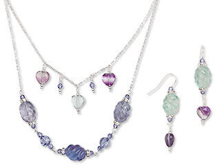 Double-Strand Necklace and Earring Set