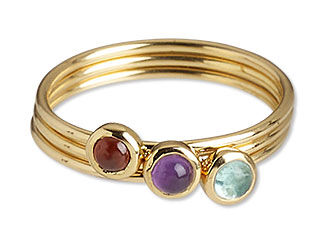 Three-Gemstone Ring