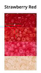 Strawberry Red Monochromatic Ombre seed beads