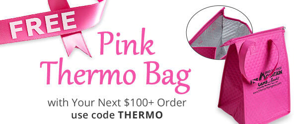 Free Pink Thermo Bag with any purchase of $100 or more. Use the code THERMO at checkout to claim offer.