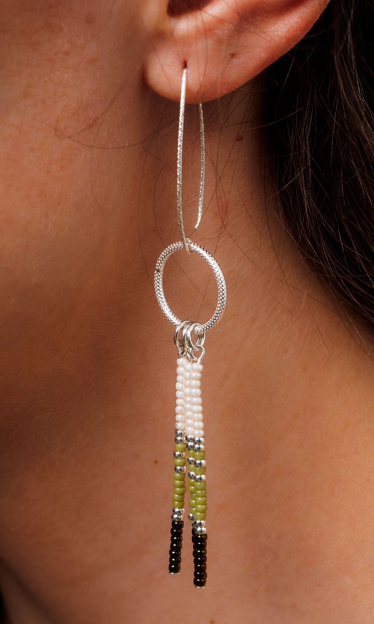 Design idea S B 2 Z close-up of earring of soft earth tones