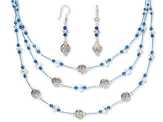 Triple-Strand Necklace and Earring Set