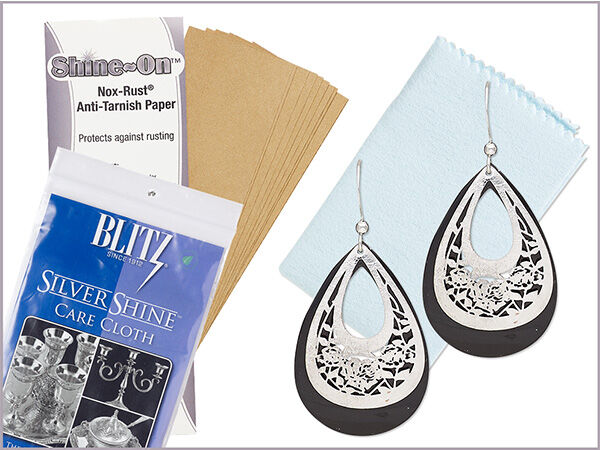 Earrings and anti tarnish paper