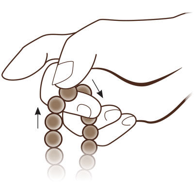 Illustration of a mala in use