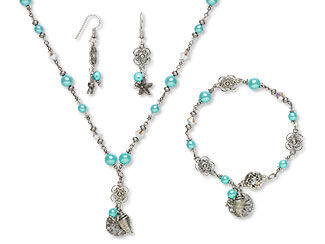 Single-Strand Necklace, Bracelet and Earring Set