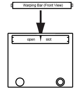 Front view diagram of loom pieces