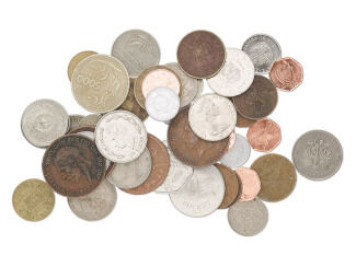 Pile of various coins