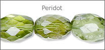 Peridot faceted oval beads