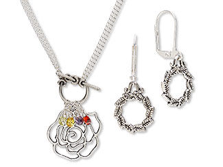 Double-Strand Necklace and Earring Set