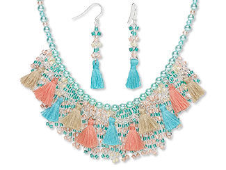 Bib-Style Necklace and Earring Set