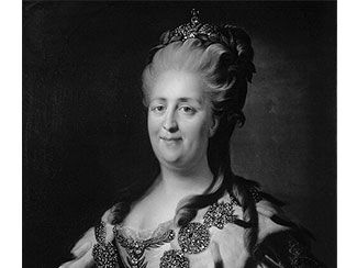 Black and white image of Catherine the Great