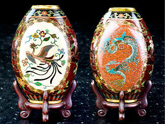 Two decorative eggs