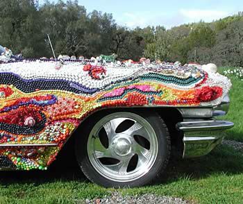 Front side view of beaded cadillac