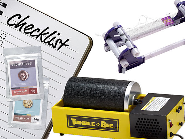 Metal clay, rock tumbler, jooltool