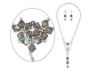 Double-Strand Necklace and Earring Set 