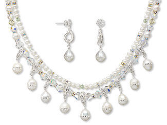 Double-Strand Necklace and Earring Set