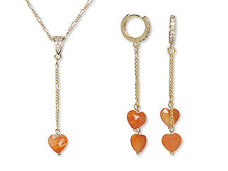 Carnelian Heart Jewelry Set