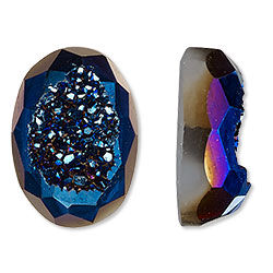 Blue druzy agate cabochon 3730CB