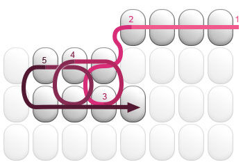 Diagram of seed bead stitch