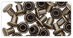 Antiqued brass rivets