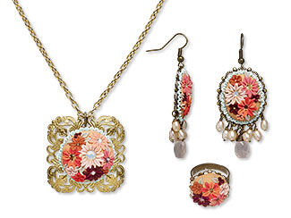 Single-Strand Necklace, Earrings and Ring Set