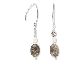 Earrings with sapphire beads