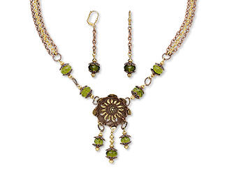 Triple-Strand Necklace and Earring Set