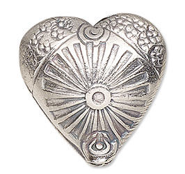 puffed heart bead