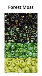 Forest Moss Monochromatic Ombre seed beads