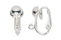Silver-plated steel clip on earring