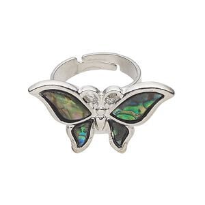Butterfly ring with paua shell
