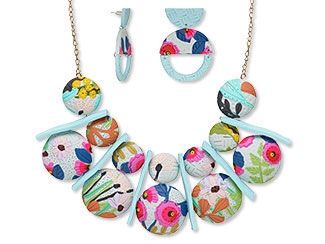 Bib-Style Necklace and Earring Set