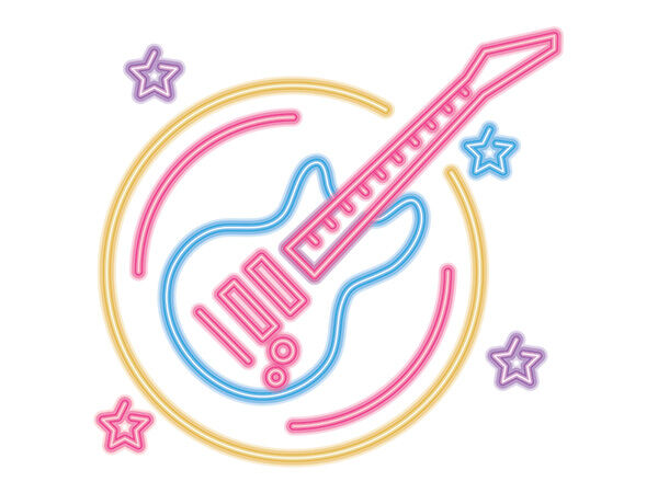 Neon electric guitar