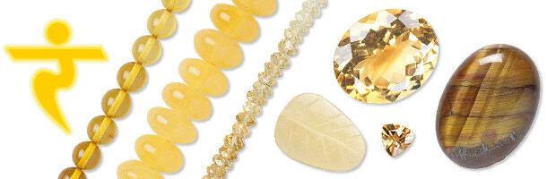 Assorted yellow gemstones