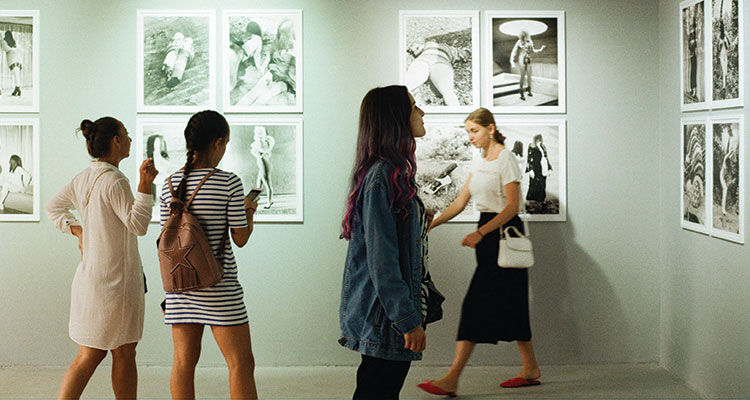 People in a photo gallery