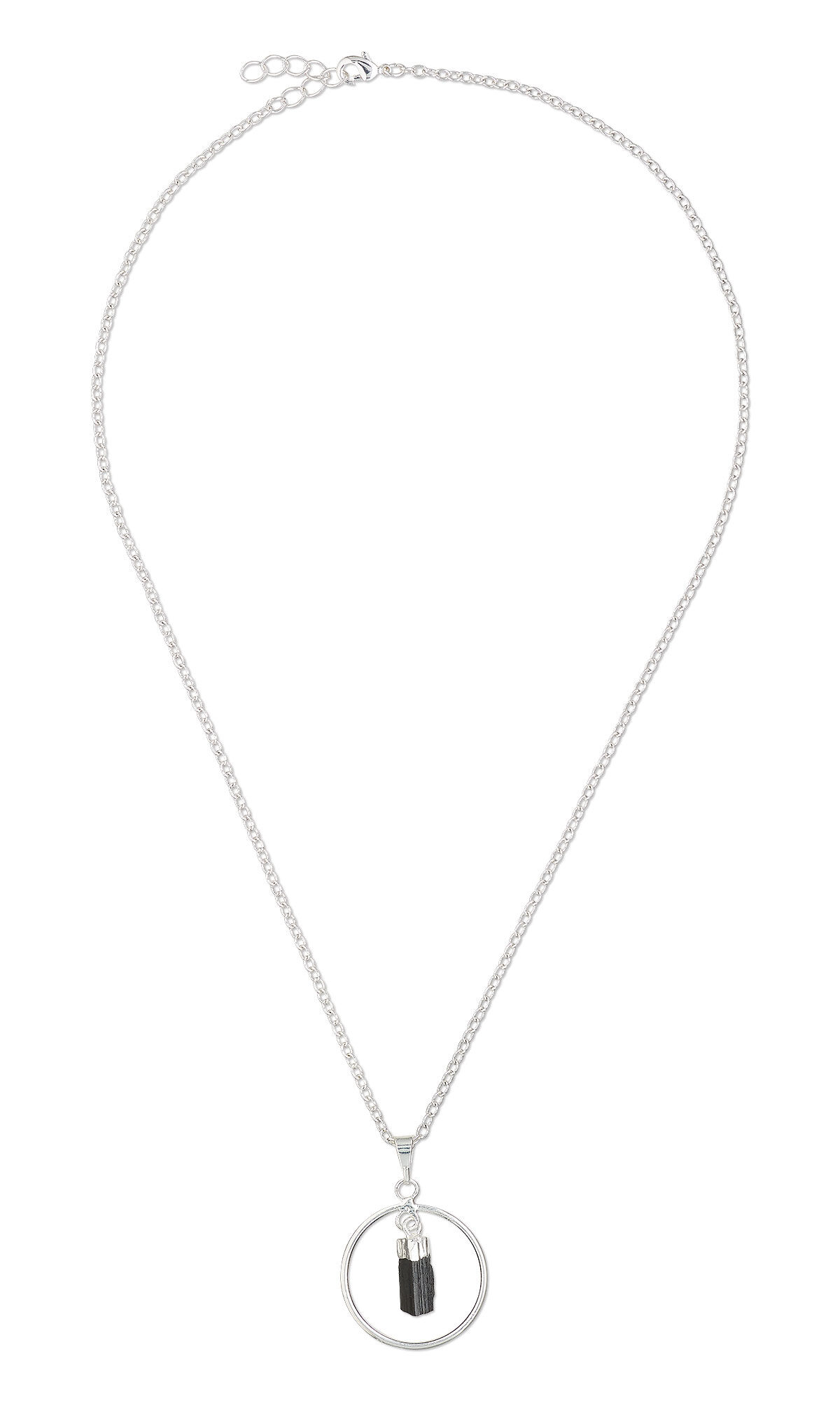 chain necklace with a tourmaline pendant
