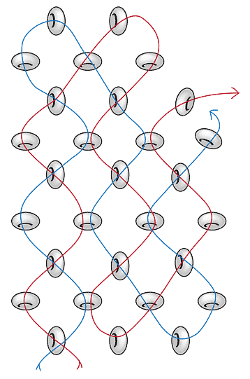 Another right angle weave (double needle) stitch diagram