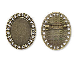 Brooch back with beaded edge