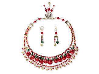Double-Strand Necklace and Earring Set 